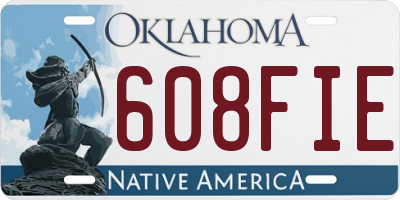 OK license plate 608FIE