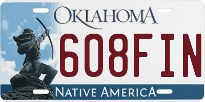 OK license plate 608FIN