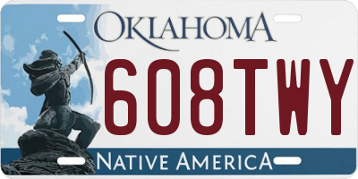 OK license plate 608TWY