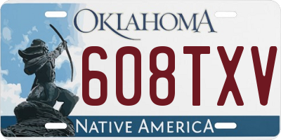 OK license plate 608TXV