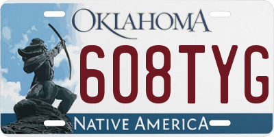 OK license plate 608TYG