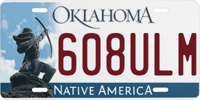 OK license plate 608ULM