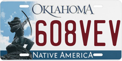 OK license plate 608VEV
