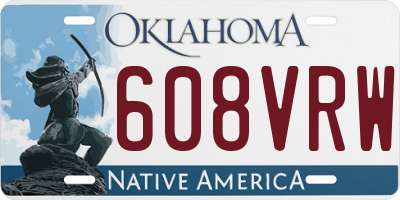OK license plate 608VRW