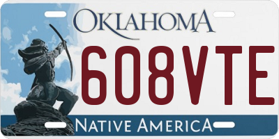 OK license plate 608VTE