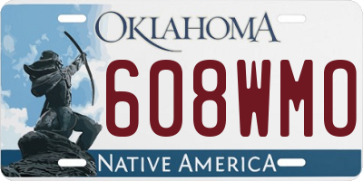 OK license plate 608WMO