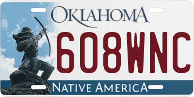 OK license plate 608WNC