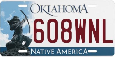 OK license plate 608WNL