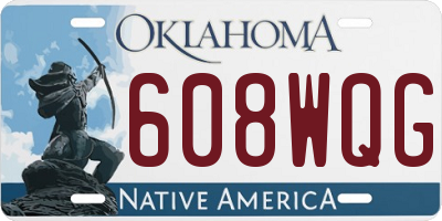 OK license plate 608WQG