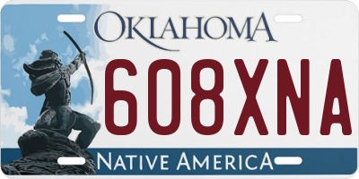 OK license plate 608XNA