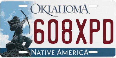 OK license plate 608XPD