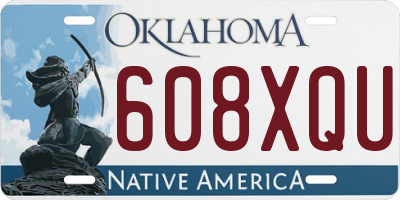 OK license plate 608XQU