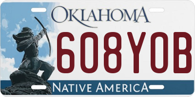 OK license plate 608YOB