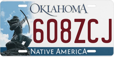 OK license plate 608ZCJ