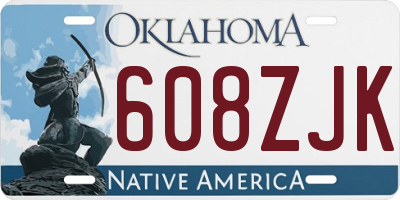 OK license plate 608ZJK