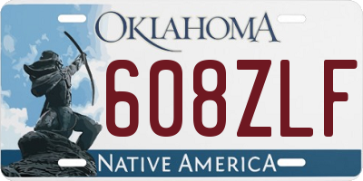 OK license plate 608ZLF