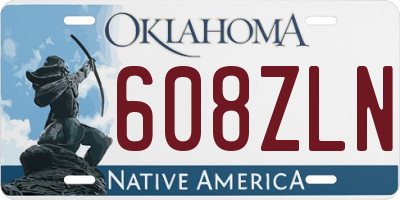 OK license plate 608ZLN
