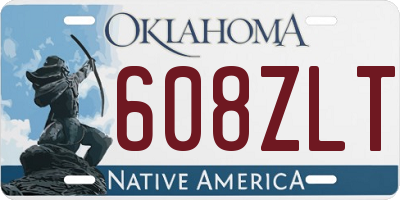 OK license plate 608ZLT