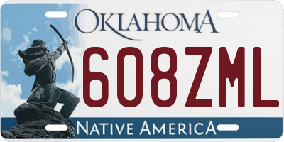 OK license plate 608ZML