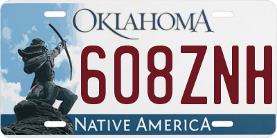 OK license plate 608ZNH