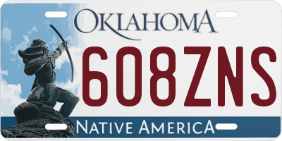 OK license plate 608ZNS