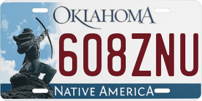 OK license plate 608ZNU