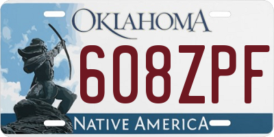 OK license plate 608ZPF