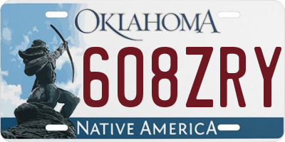 OK license plate 608ZRY