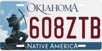 OK license plate 608ZTB