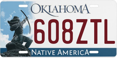 OK license plate 608ZTL
