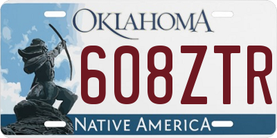 OK license plate 608ZTR