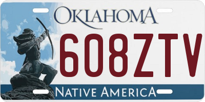 OK license plate 608ZTV