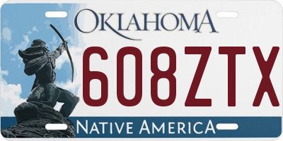 OK license plate 608ZTX