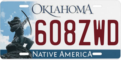 OK license plate 608ZWD