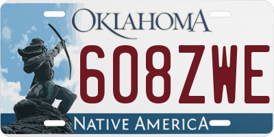 OK license plate 608ZWE