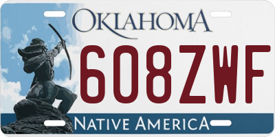 OK license plate 608ZWF