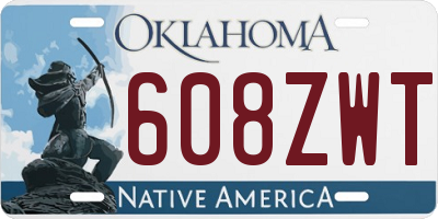 OK license plate 608ZWT