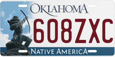 OK license plate 608ZXC
