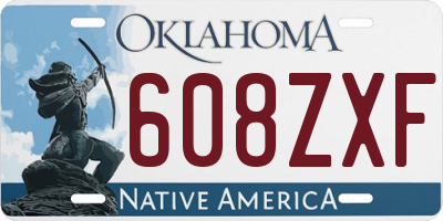 OK license plate 608ZXF
