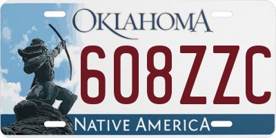 OK license plate 608ZZC