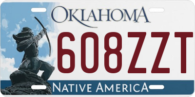 OK license plate 608ZZT