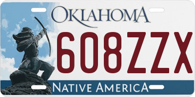 OK license plate 608ZZX