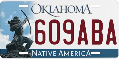 OK license plate 609ABA