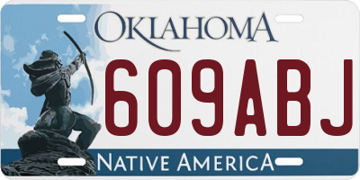 OK license plate 609ABJ