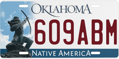 OK license plate 609ABM