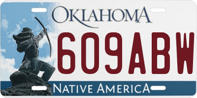 OK license plate 609ABW
