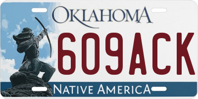 OK license plate 609ACK