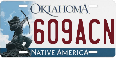 OK license plate 609ACN
