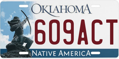 OK license plate 609ACT