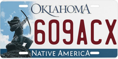 OK license plate 609ACX